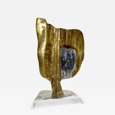 David Marshall David Marshall Sculptural Clock 1970s Brutalist