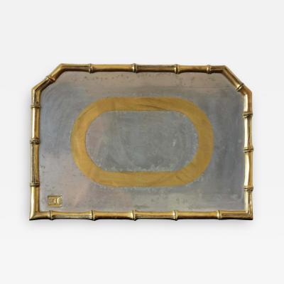 David Marshall Rare Cast Aluminum and Brass Brutalist Tray by David Marshall Spain 1970s