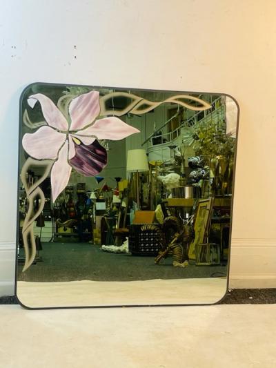 David Marshall SCULPTED MODERN IRIS MIRROR BY DAVID MARSHALL