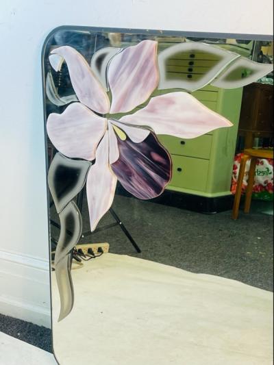 David Marshall SCULPTED MODERN IRIS MIRROR BY DAVID MARSHALL