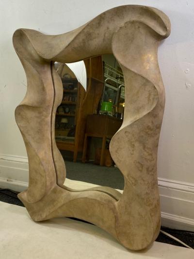 David Marshall SCULPTURAL MODERNIST MIRROR BY DAVID MARSHALL