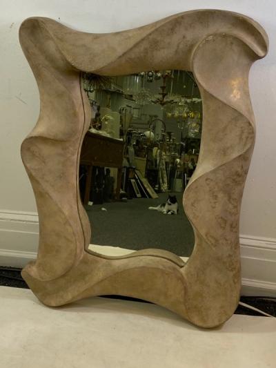 David Marshall SCULPTURAL MODERNIST MIRROR BY DAVID MARSHALL