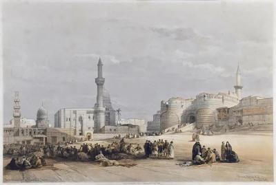 David Roberts Entrance to the Citadel Cairo David Roberts 19th C Hand Colored Lithograph