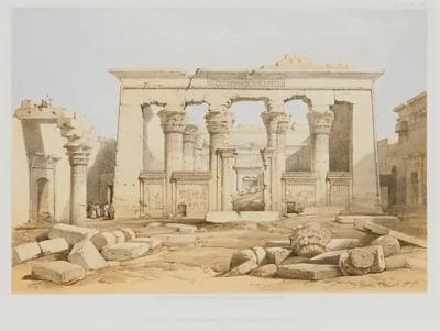 David Roberts Temple of Kalabashe Nubia A 19th Century Lithograph by David Roberts