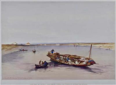 David Roberts View Towards the Pyramids David Roberts 19th Century Hand Colored Lithograph