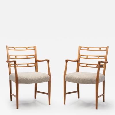 David Rosen Futura Beech Armchairs by David Ros n for Nordiska Kompaniet Sweden 1950s