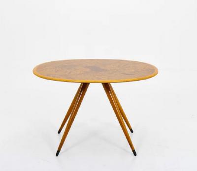 David Rosen Mid Century Swedish Coffee Table with Elm Root Inlay