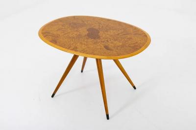 David Rosen Mid Century Swedish Coffee Table with Elm Root Inlay