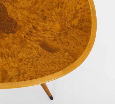 David Rosen Mid Century Swedish Coffee Table with Elm Root Inlay