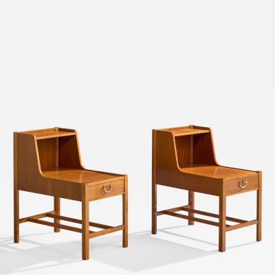 David Rosen Nighstands with Wood and Brass Sweden 1950s