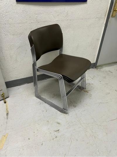 David Rowland Set of 4 Stackable 40 4 Chairs By David Rowland in Dark Brown