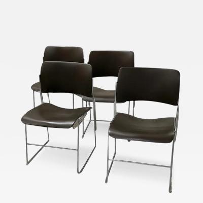 David Rowland Set of 4 Stackable 40 4 Chairs By David Rowland in Dark Brown