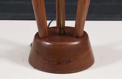 David Shreve Sculpted Walnut Brass Table Lamp for V H Woolums