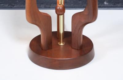 David Shreve Walnut Sculpted Table Lamps for V H Woolums