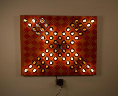 David Szfranski David Szfranski Pink Psychedelic Mechanical Blinking Light Sculpture