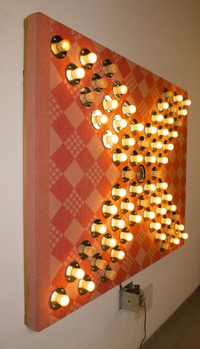 David Szfranski David Szfranski Pink Psychedelic Mechanical Blinking Light Sculpture