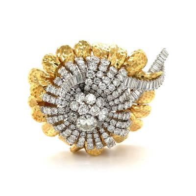 David Webb 33 Carat Total David Webb Signed Detachable Brooch In Platinum and 18K Gold