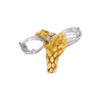 David Webb DAVID WEBB 18K YELLOW GOLD 1960S RUBY DIAMOND VINTAGE RING