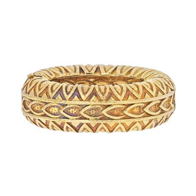 David Webb DAVID WEBB 18K YELLOW GOLD 1970S TEXTURED BULKY BANGLE BRACELET