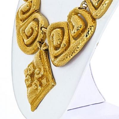 David Webb DAVID WEBB 18K YELLOW GOLD ANCIENT WORLD IMPRESSIVE SCROLL NECKLACE