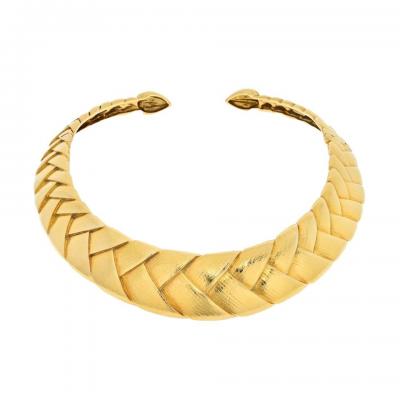 David Webb DAVID WEBB 18K YELLOW GOLD BRAIDED COLLAR NECKLACE