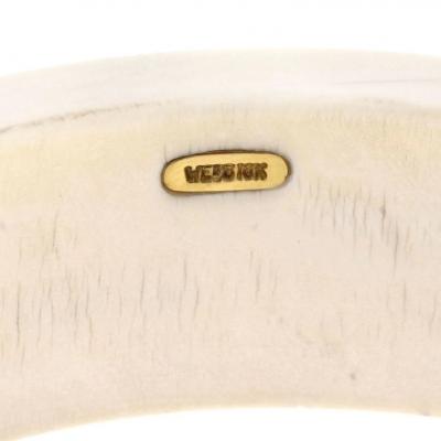 David Webb DAVID WEBB 18K YELLOW GOLD CABOCHON RUBY BONE BANGLE BRACELET