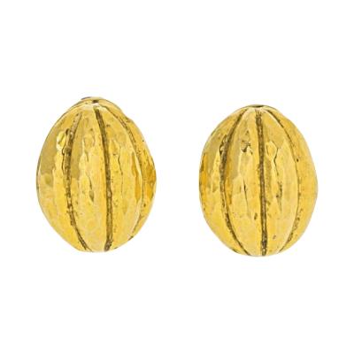 David Webb DAVID WEBB 18K YELLOW GOLD FLUTED EARRINGS