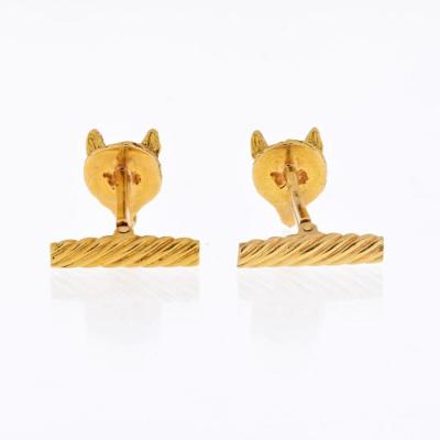 David Webb DAVID WEBB 18K YELLOW GOLD FOXES CUFF LINKS