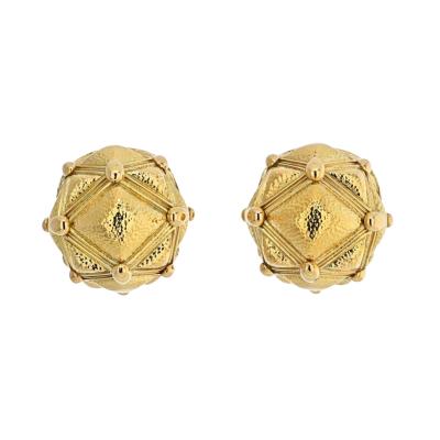 David Webb DAVID WEBB 18K YELLOW GOLD GEODESIC EARRINGS