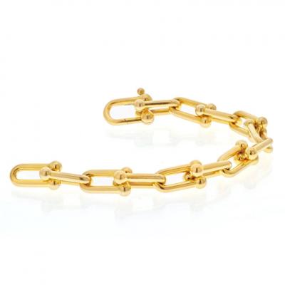 David Webb DAVID WEBB 18K YELLOW GOLD LIGHT BOLT LINK CURB BRACELET