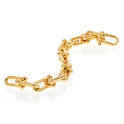 David Webb DAVID WEBB 18K YELLOW GOLD LIGHT BOLT LINK CURB BRACELET