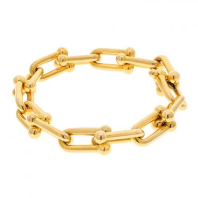 David Webb DAVID WEBB 18K YELLOW GOLD LIGHT BOLT LINK CURB BRACELET