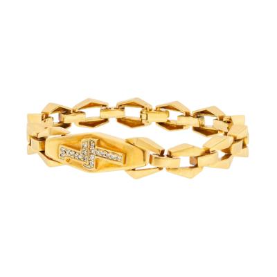 David Webb DAVID WEBB 18K YELLOW GOLD LIGHT BOLT LINK CURB BRACELET