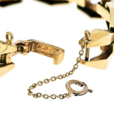 David Webb DAVID WEBB 18K YELLOW GOLD LIGHTING BOLT MODERN LINK CUBIST DESIGN BRACELET