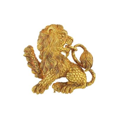 David Webb DAVID WEBB 18K YELLOW GOLD LION BROOCH