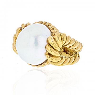 David Webb DAVID WEBB 18K YELLOW GOLD MABE PEARL RING