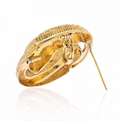 David Webb DAVID WEBB 18K YELLOW GOLD PISCES ZODIAC MEDALLION BROOCH PENDANT