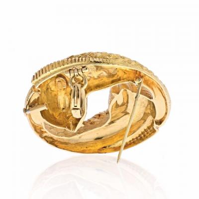 David Webb DAVID WEBB 18K YELLOW GOLD PISCES ZODIAC MEDALLION BROOCH PENDANT