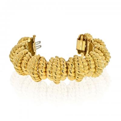 David Webb DAVID WEBB 18K YELLOW GOLD POWER ARCHITECTURAL BRACELET