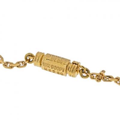 David Webb DAVID WEBB 18K YELLOW GOLD SKIP BLACK ENAMEL DIAMOND PENDANT