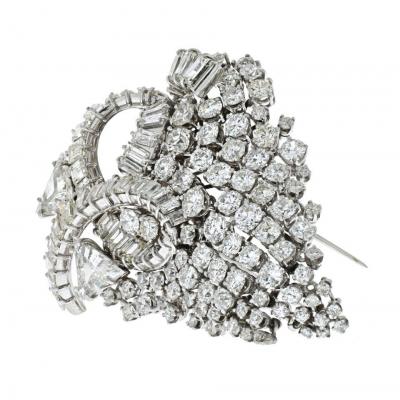 David Webb DAVID WEBB 1960S IMPRESSIVE 25 CARAT DIAMOND CLUSTER BROOCH