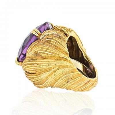 David Webb DAVID WEBB 1970S 18K YELLOW GOLD VINTAGE AMETHYST RING