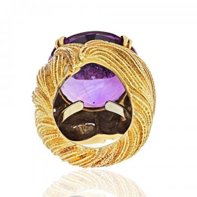 David Webb DAVID WEBB 1970S 18K YELLOW GOLD VINTAGE AMETHYST RING