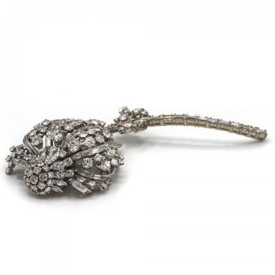 David Webb DAVID WEBB FLOWER PLATINUM DIAMOND BROOCH