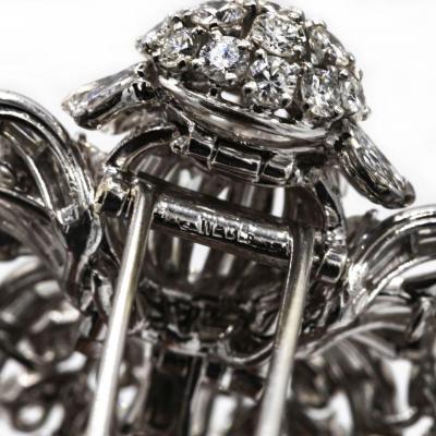 David Webb DAVID WEBB FLOWER PLATINUM DIAMOND BROOCH