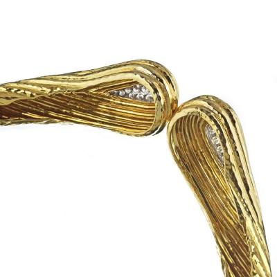 David Webb DAVID WEBB HINGE COLLAR PLATINUM 18K YELLOW GOLD 2 50 CARAT DIAMOND NECKLACE