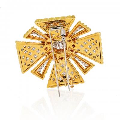 David Webb DAVID WEBB MALTESE CROSS PLATINUM 18K YELLOW GOLD 10 50CTS DIAMOND BROOCH