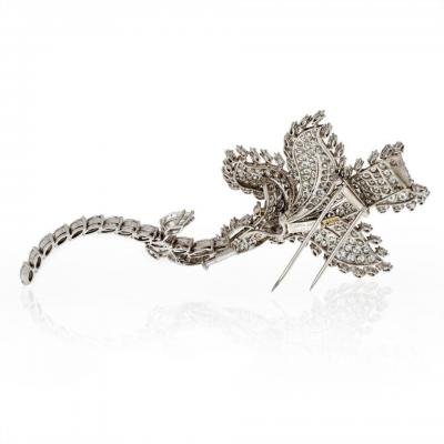 David Webb DAVID WEBB PLATINUM 18 92 CTS DIAMOND FLOWER BROOCH