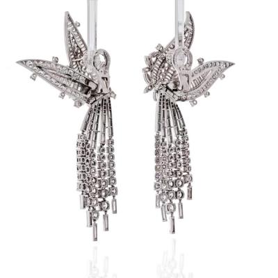 David Webb DAVID WEBB PLATINUM 18K WHITE GOLD DAY AND NIGHT 50 CARAT DIAMOND EARRINGS