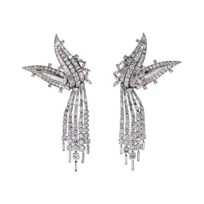 David Webb DAVID WEBB PLATINUM 18K WHITE GOLD DAY AND NIGHT 50 CARAT DIAMOND EARRINGS